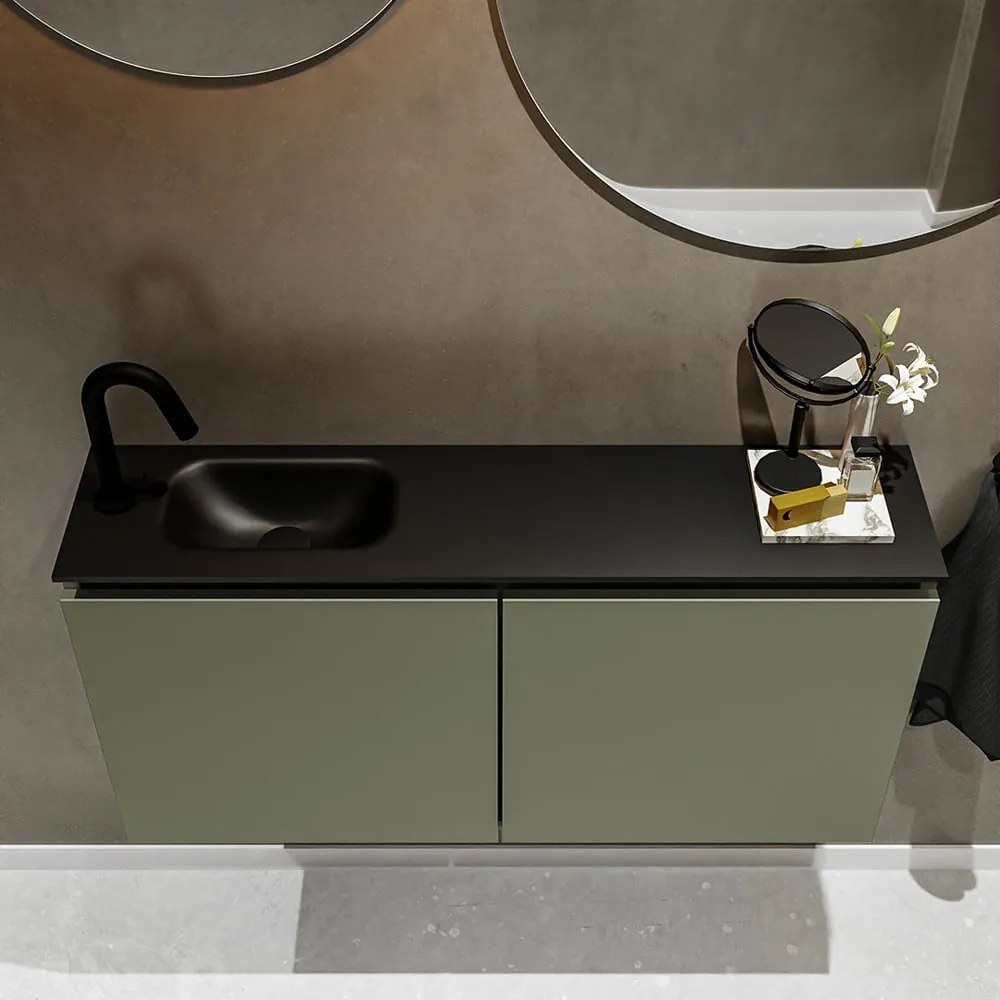 Mondiaz Ture 100cm toiletmeubel army met wastafel urban links 1 kraangat