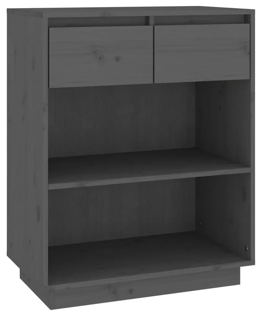 vidaXL Wandkast 60x34x75 cm massief grenenhout grijs