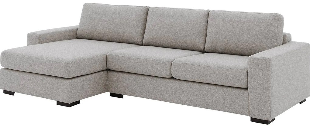 Goossens Hoekbank Lucca Met Chaise Longue grijs, stof, stijlvol landelijk