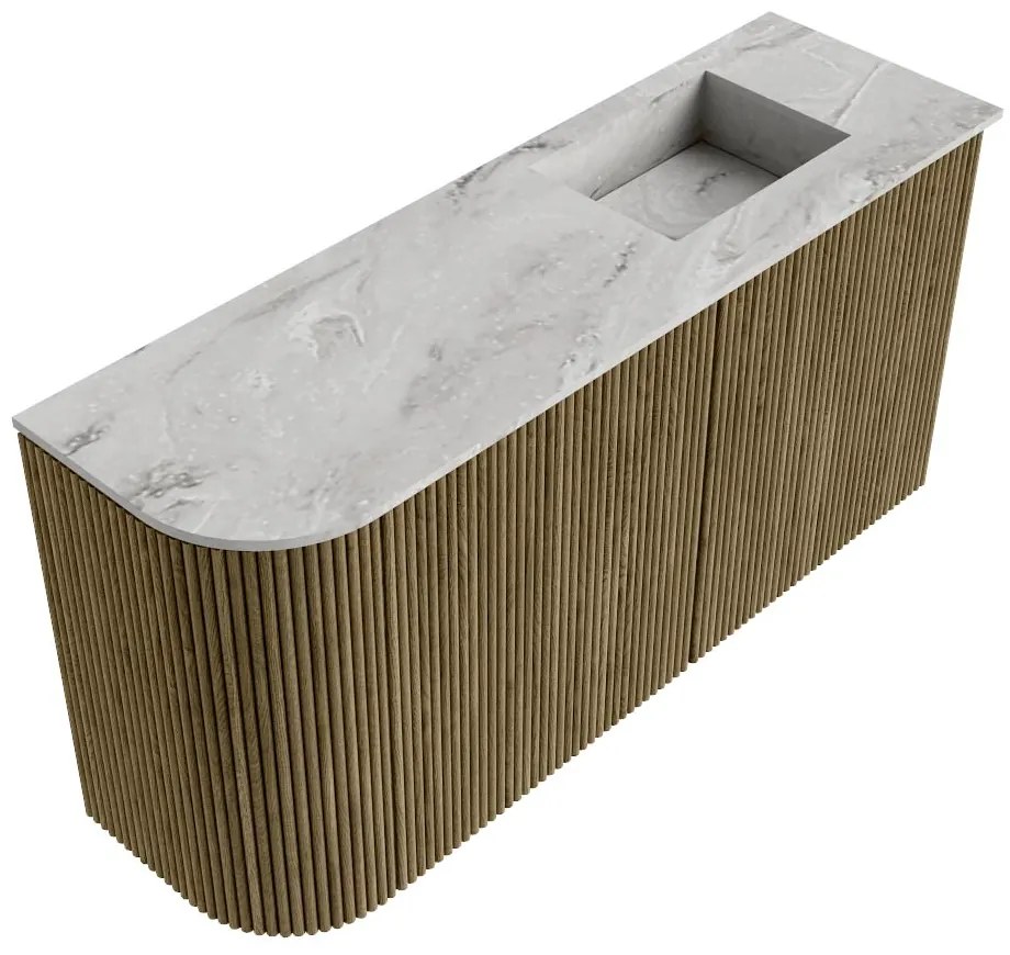 Mondiaz Joya DLux 80cm toiletmeubel ronding links dusk met wastafel faye rechts 1 kraangat glace