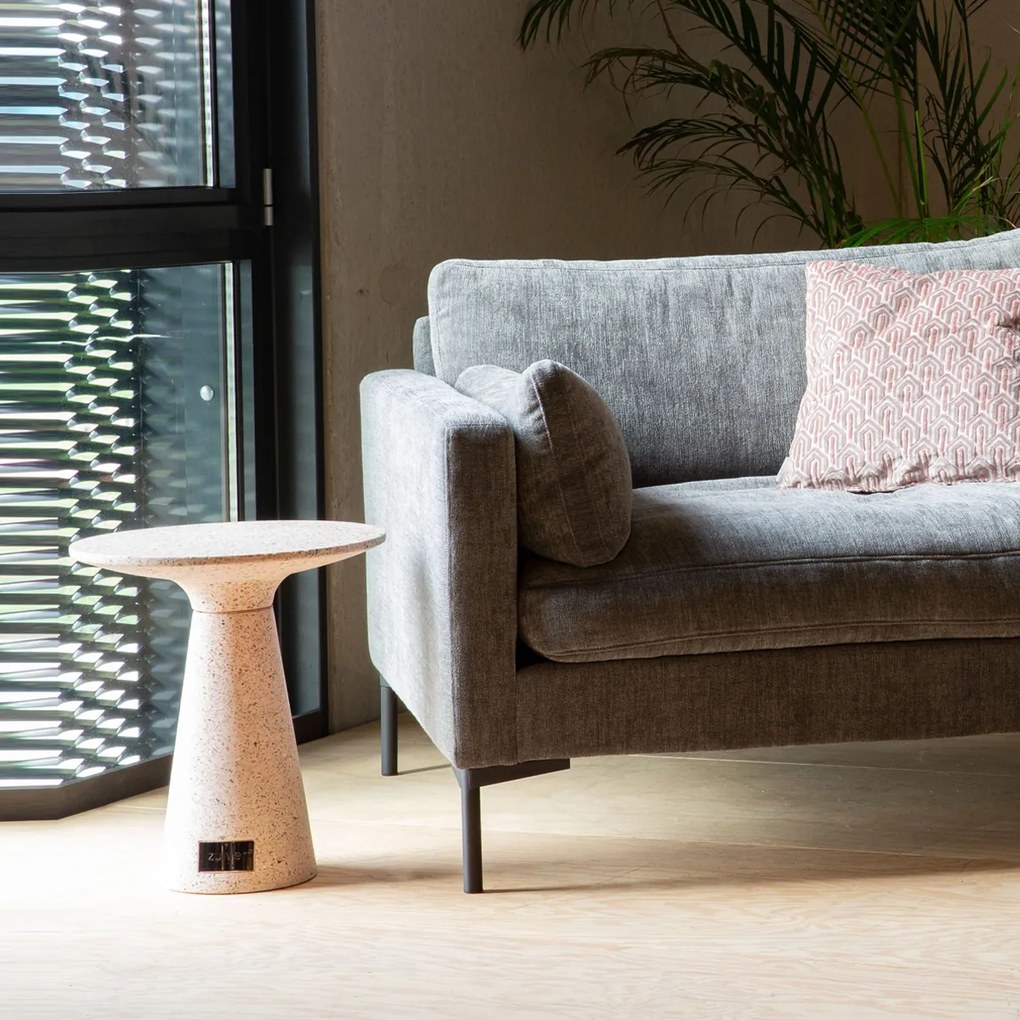 Zuiver Victoria Pink Terrazzo Bijzettafel Rond - Roze - 41 X 41cm.