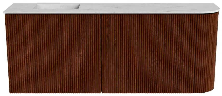 Mondiaz Joya DLux 100cm toiletmeubel ronding rechts ruby met wastafel faye links zonder kraangat opalo