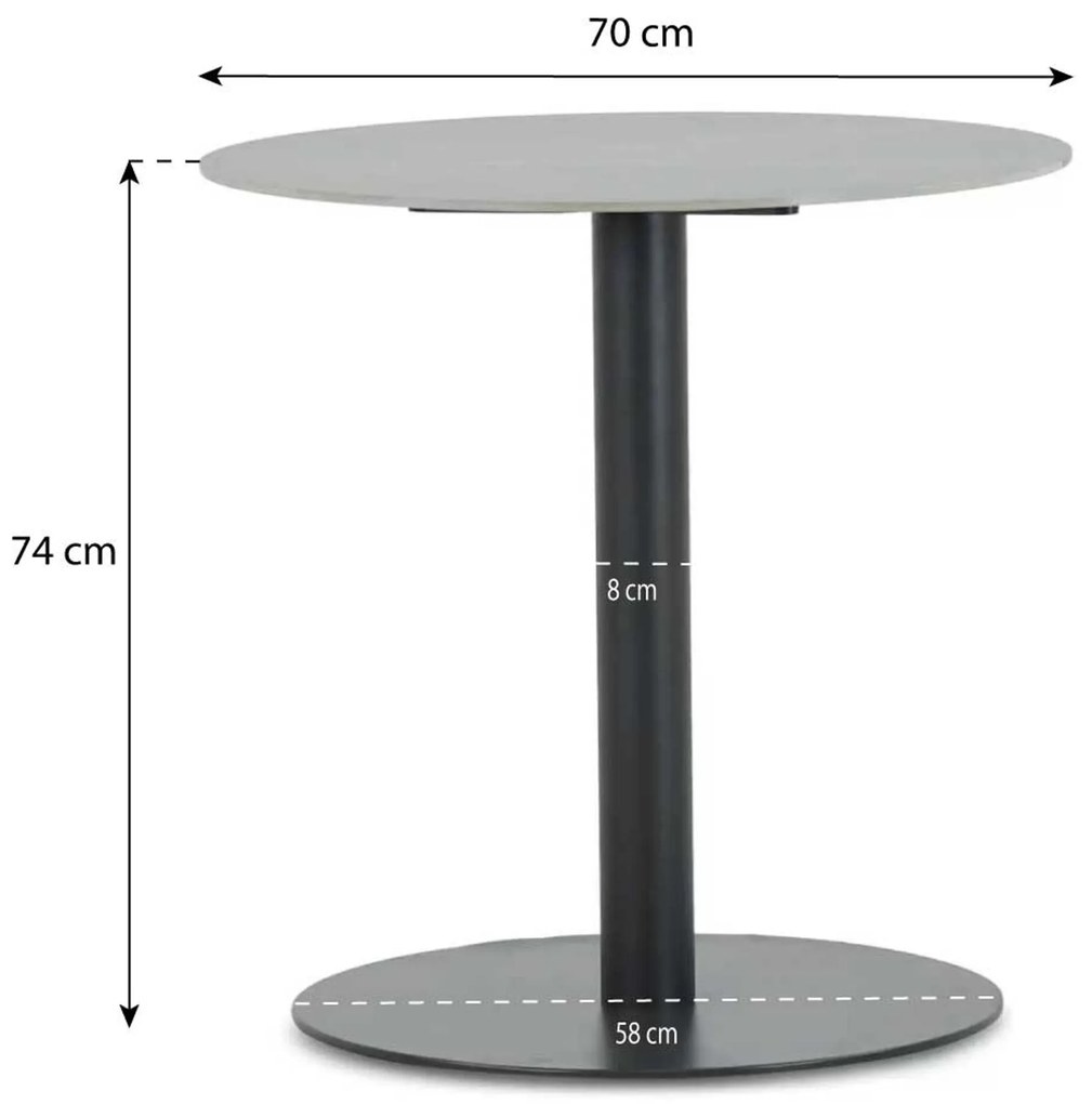 Tuinset Ronde Tuintafel 2 personen 70 cm Rope Grijs Coco Antoni/Como