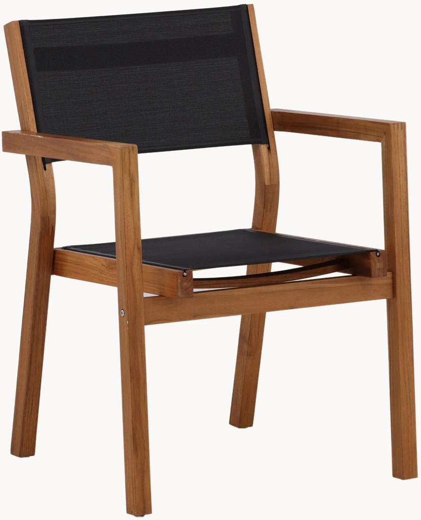 Stapelbare acaciahouten tuinstoelen Venetië met armleuningen, 2-delig