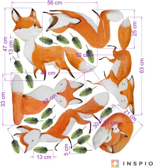 INSPIO Muurstickers - Vossen