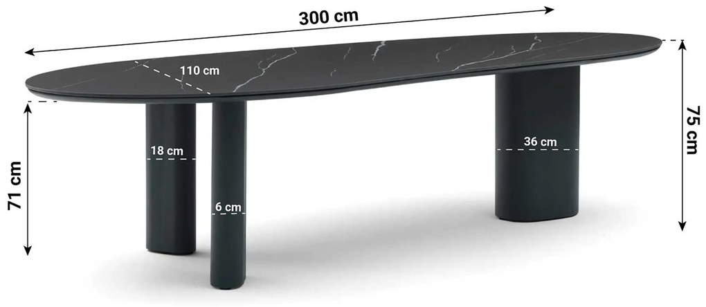 Tuinset 8 personen 300 cm Aluminium/rope Grijs Coco Vedra/Weave