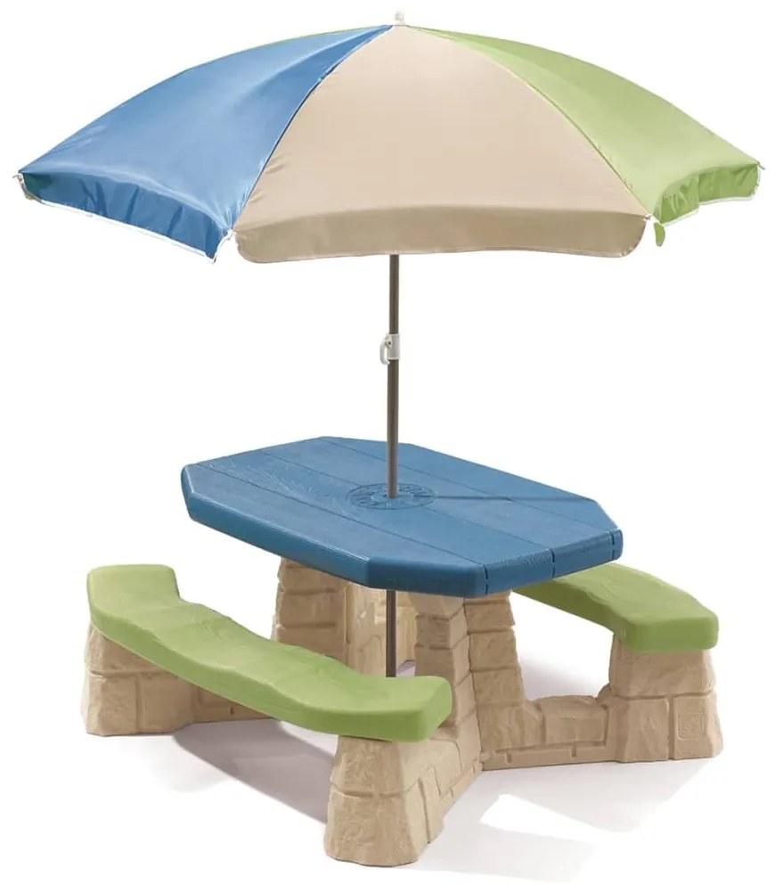 Step2 Picknicktafel met parasol Aqua