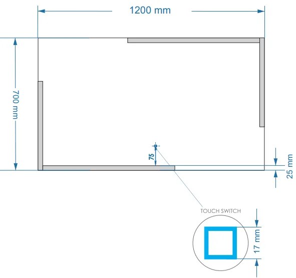 Sanigoods Line spiegel met LED-verlichting en verwarming 120x70cm