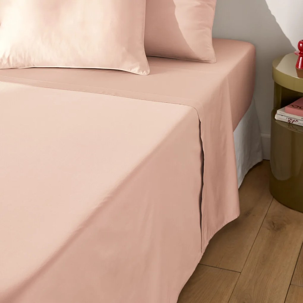 Effen katoenen satijnen laken, 153 draden, Opale