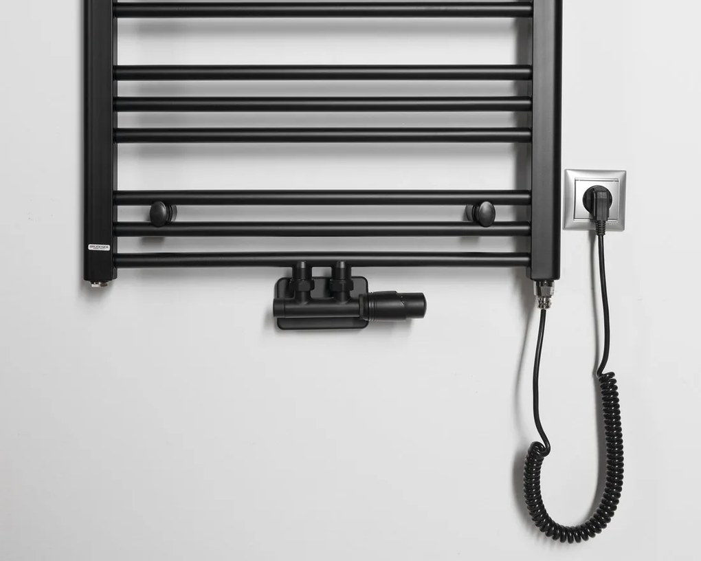 Aqualine handdoek radiator verwarmings element 300Watt - 35cm zwart mat