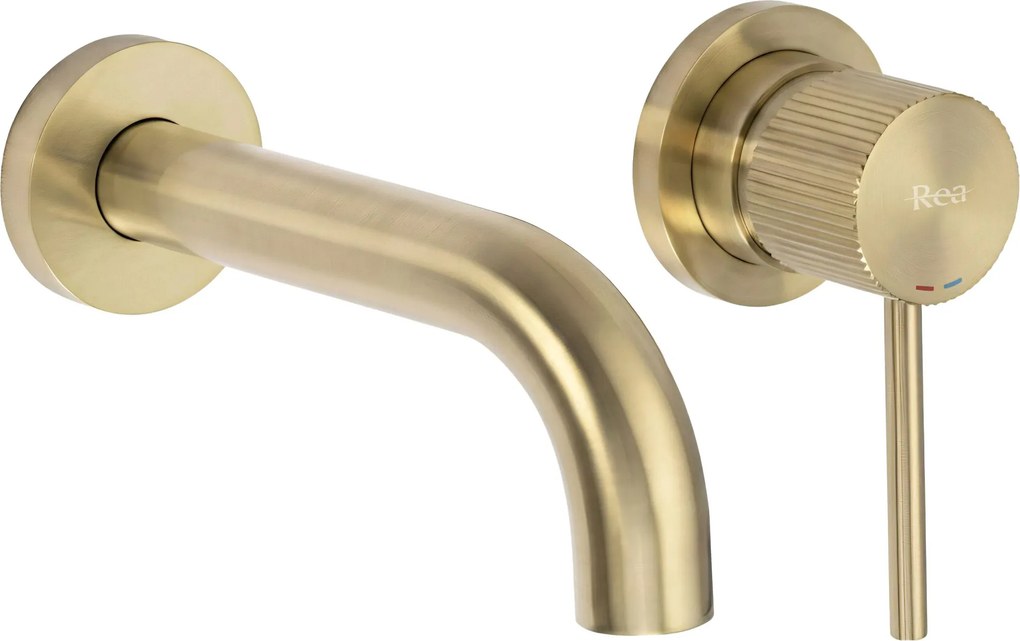 Inbouw wastafelkraan Rea Lungo Stripe Brush Gold