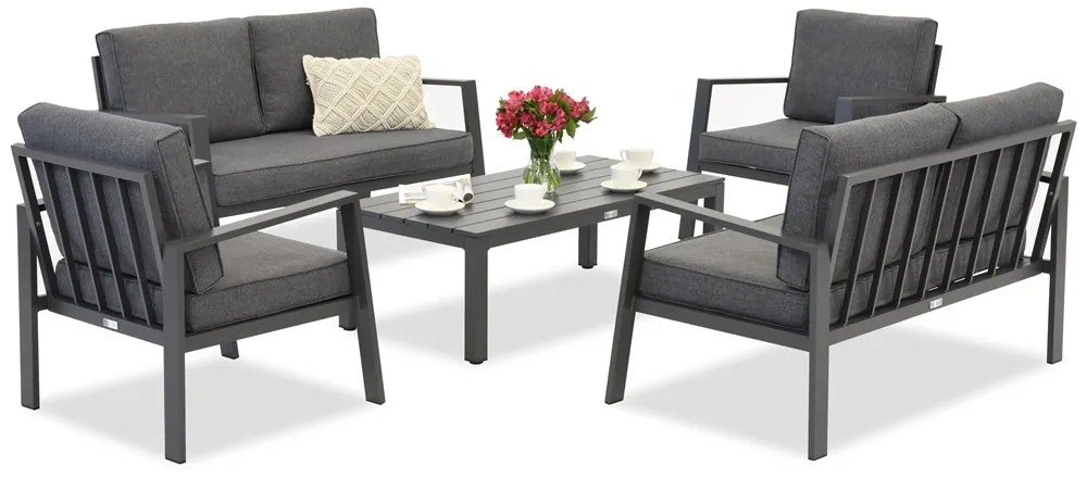 Zakintos Coffee 6 antraciet aluminium set Garden Point