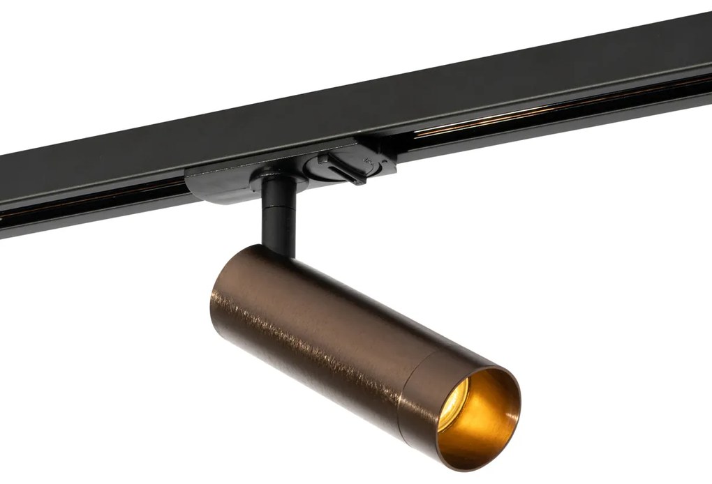 Moderne Spot / Opbouwspot / Plafondspot donker brons voor railsysteem 1-fase 35mm - Iconic Jeana Luxe Modern GU10 rond Binnenverlichting Lamp