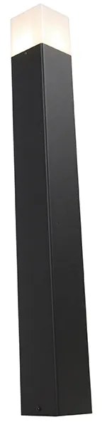 Staande buitenlamp zwart met opaal witte kap 70 cm - Denmark