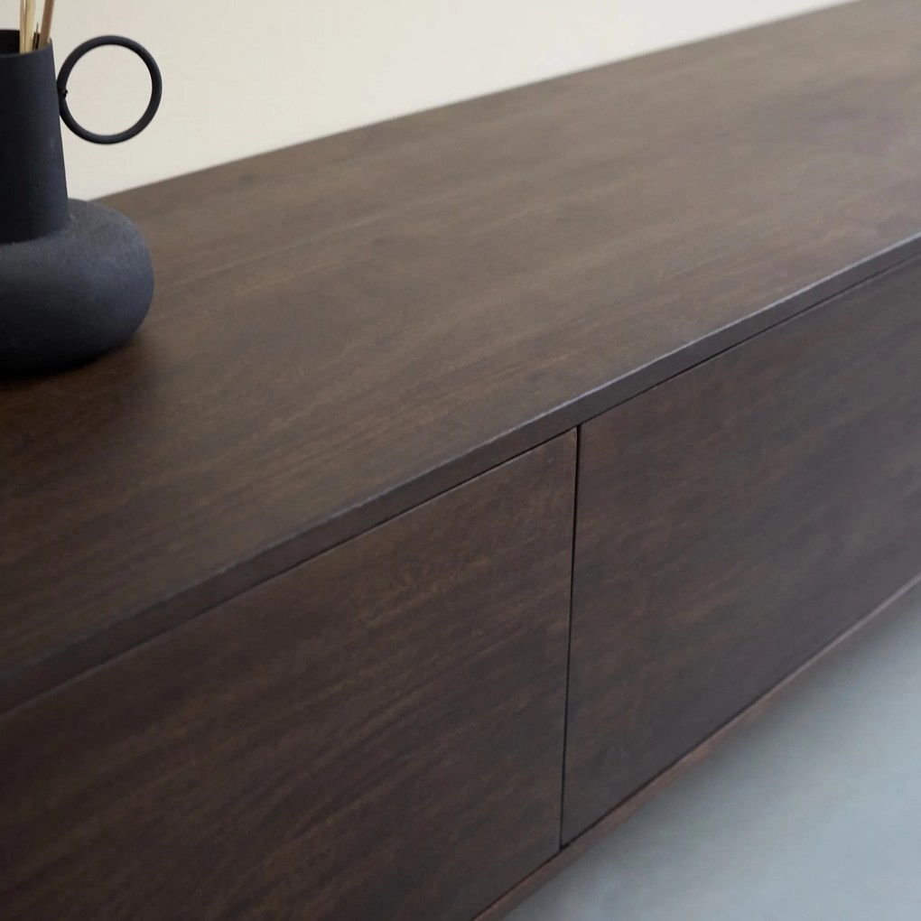Hangend Tv-meubel Walnoot Bruin 200 Cm - 200x40x30cm.