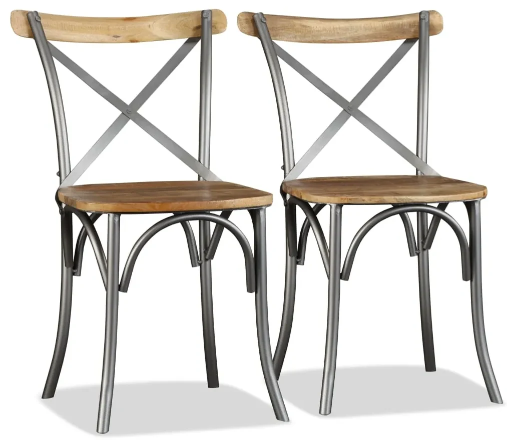 vidaXL Eetkamerstoelen 2 st massief mangohout
