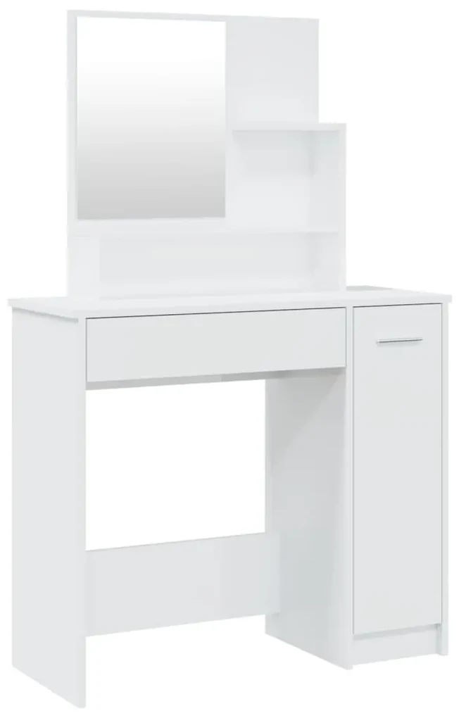 vidaXL Kaptafel met spiegel 86,5x35x136 cm hoogglans wit