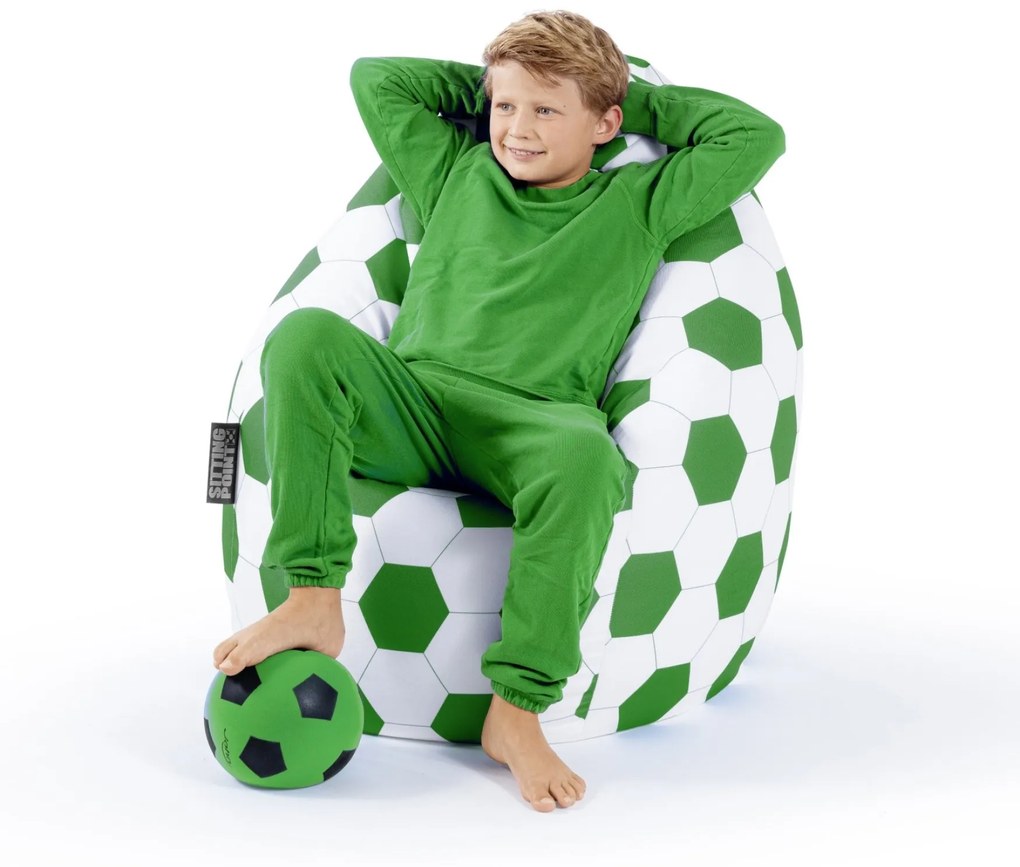 Zitzak Voetbal XL - Groen/Wit