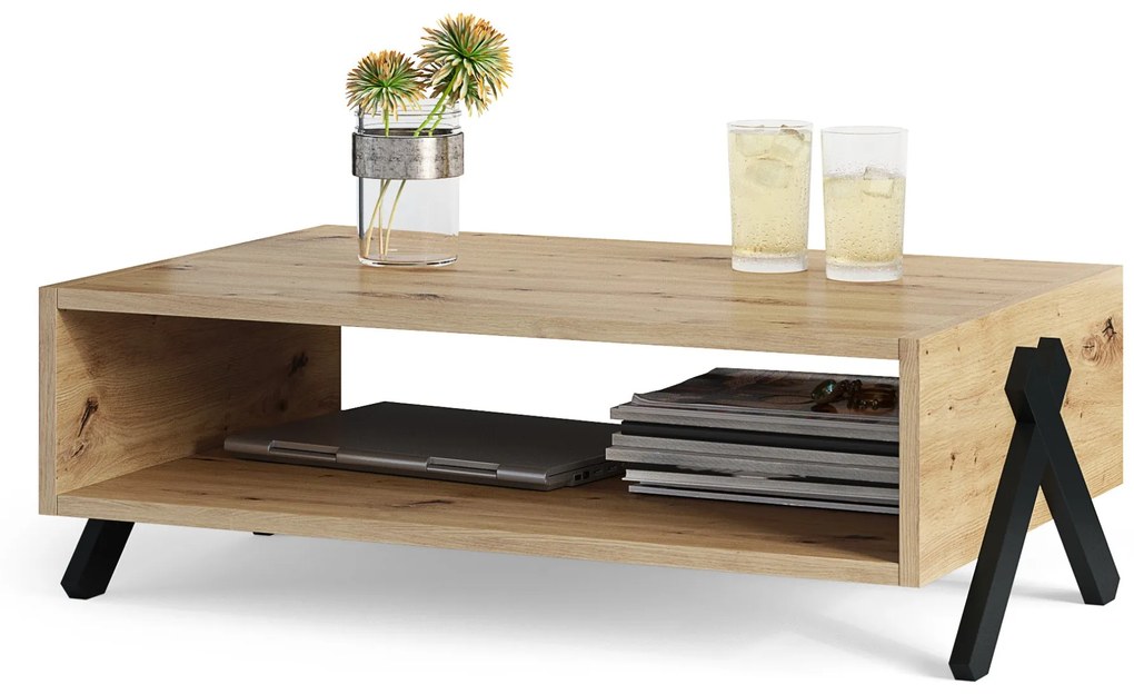 VIK S-90, Ambachtelijk Eiken - MODERNE KOFFIETAFEL VOOR DE WOONKAMER