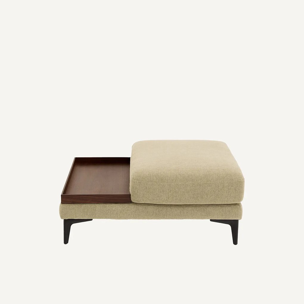 Voetensteun met dienblad, gevlochten polyester, MODERNISTE, ontwerp Emmanuel Gallina