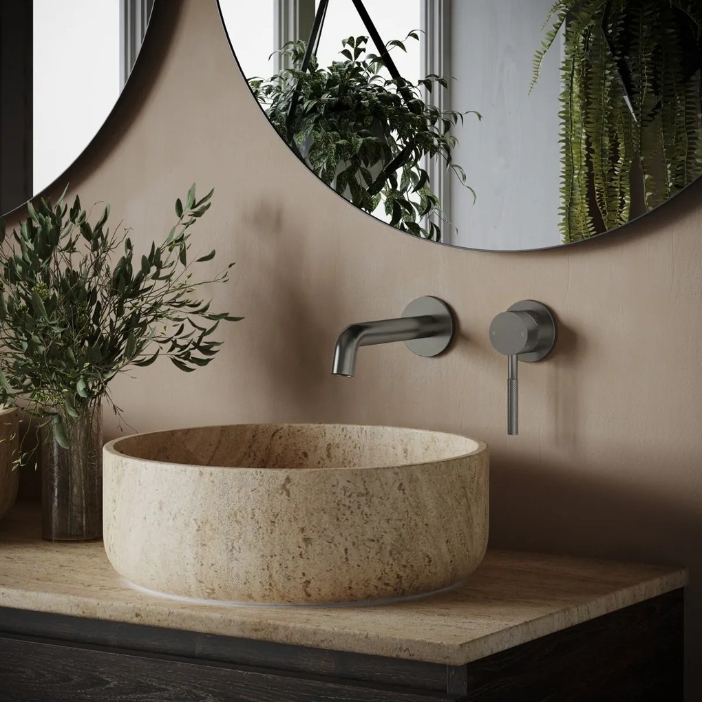 Saniclear Exclusive Curved inbouw wastafelkraan RVS