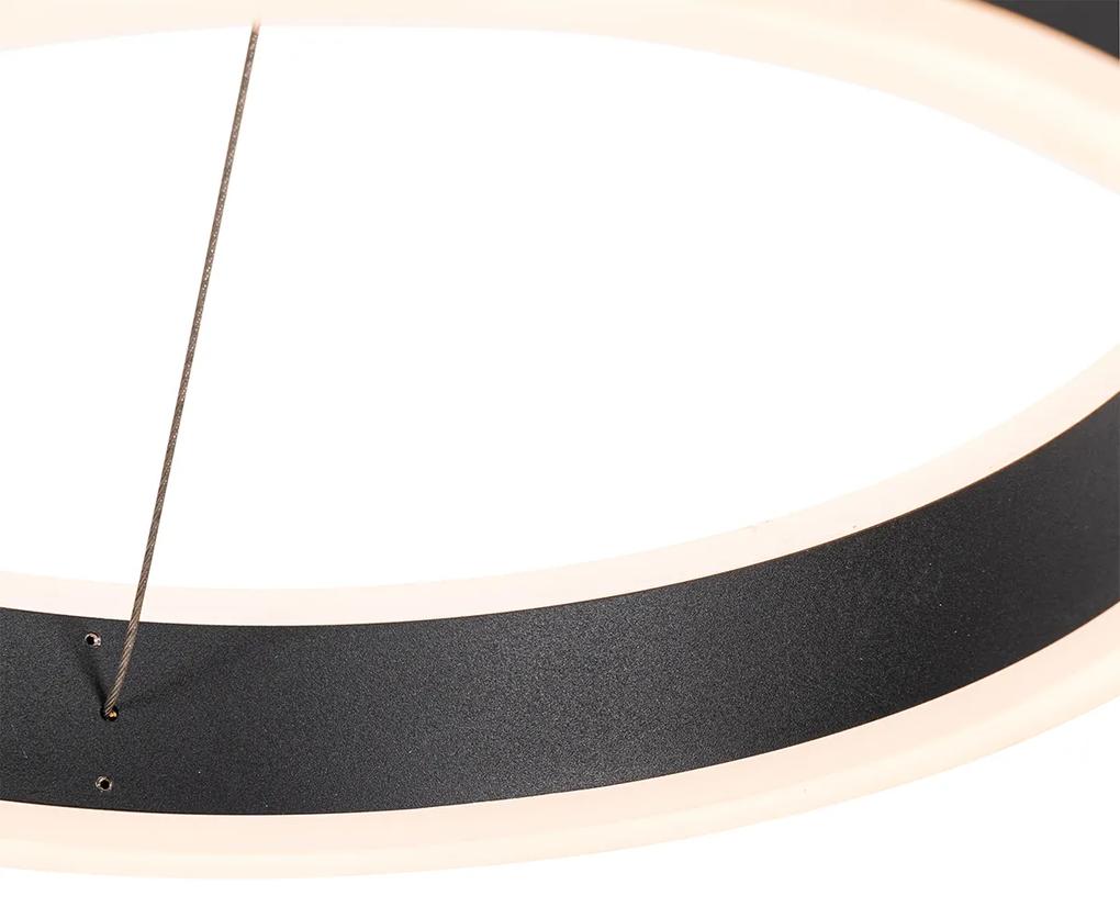 Eettafel / Eetkamer Hanglamp zwart langwerpig incl. LED 3-staps dimbaar 3-lichts - Lyani Design rond Binnenverlichting Lamp