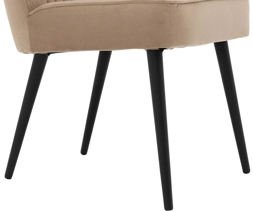 Goossens Eetkamerstoel Rob bruin velvet stof leuning, urban industrieel