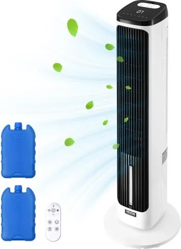 VEVOR torenventilator, 7,1 m/s snelheid, stille staande ventilator, 70° oscillerende ventilatoren met 9 snelheden, 4 standen, 24-uurs timer, afstandsbediening, voor slaapkamer, kantoor en thuis