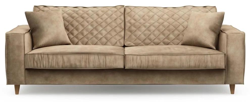 Rivièra Maison - Kendall Sofa 3,5 Seater, velvet, golden beige - Kleur: bruin