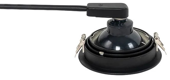 Moderne inbouwspot zwart verstelbaar - Coop 111 Honey