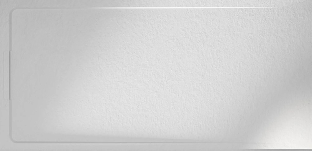 Acquabella Halo Douchevloer Slate 90x120x3 cm Blanco