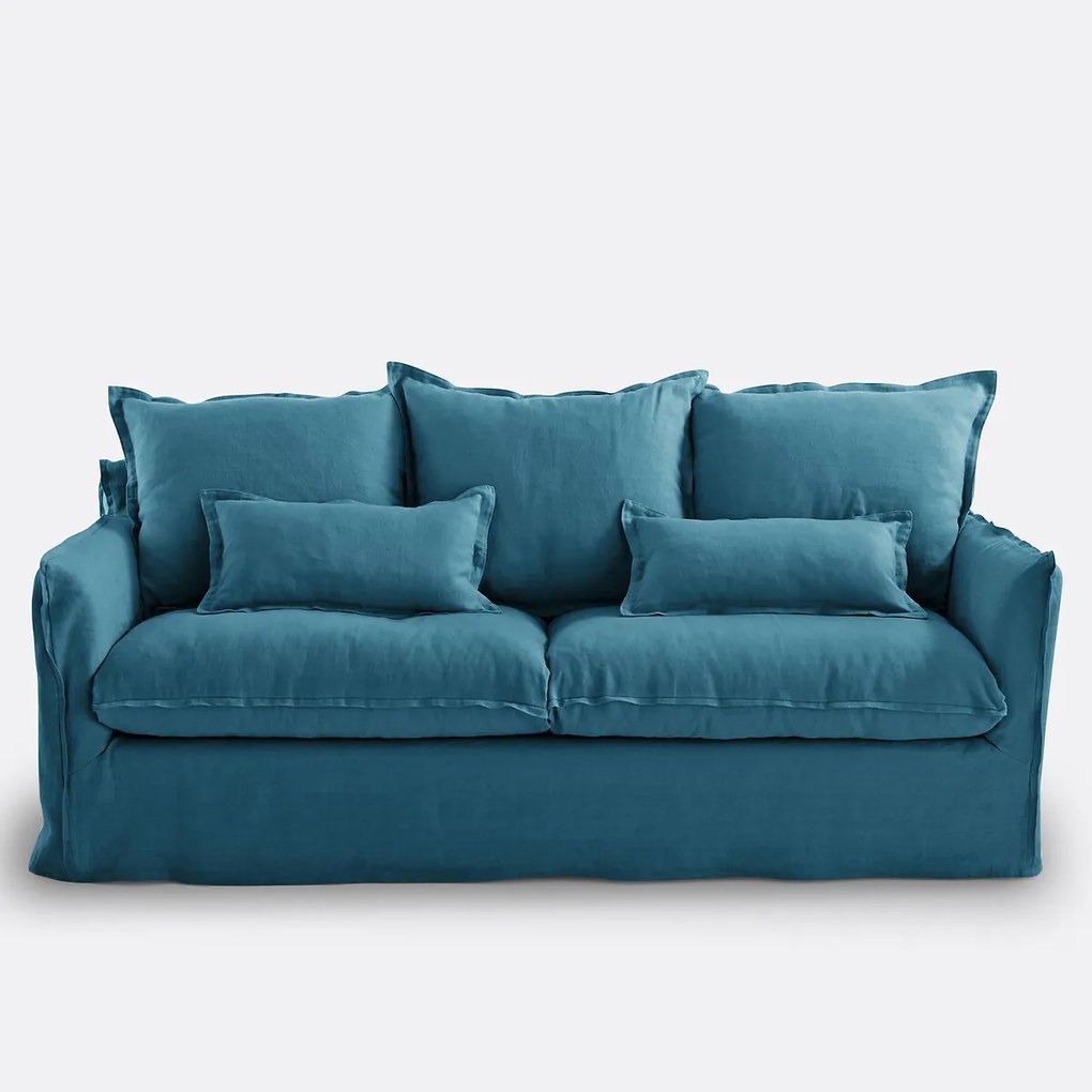 Bank, 2-, 3-, 4- of 5-zits, afneembare hoezen, gekreukt linnen, Odna