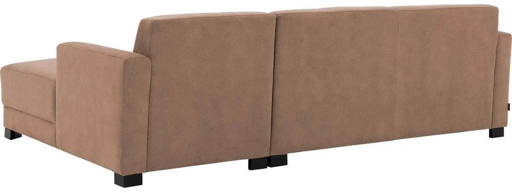 Goossens Bank My Style bruin, microvezel, 2,5-zits, stijlvol landelijk met chaise longue rechts