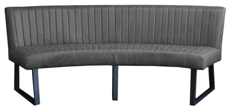 Eetkamerbank - Oval - geschikt voor ovale tafel 200 cm - lederlook Missouri antraciet 09