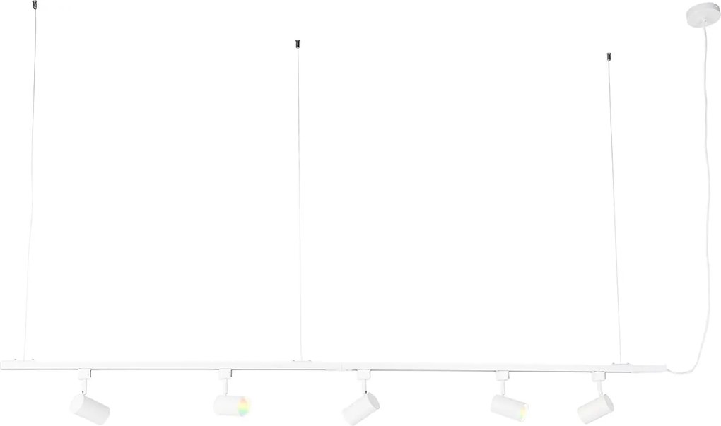 Smart hang railsysteem wit met 5 spots 1-fase incl. Wifi GU10 - Iconic Jeana