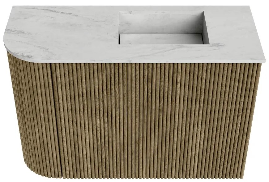 Mondiaz Joya DLux 60cm toiletmeubel ronding links dusk met wastafel faye rechts 1 kraangat opalo