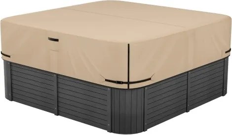 VEVOR Hot Tub Cover (2285 x 2285 x 508 mm) Weerbestendig en waterdicht, Spa Cover Stofkap Gemaakt van Oxford-stof en met 950 N scheurweerstand, Stofdicht voor badkuipen Bruin
