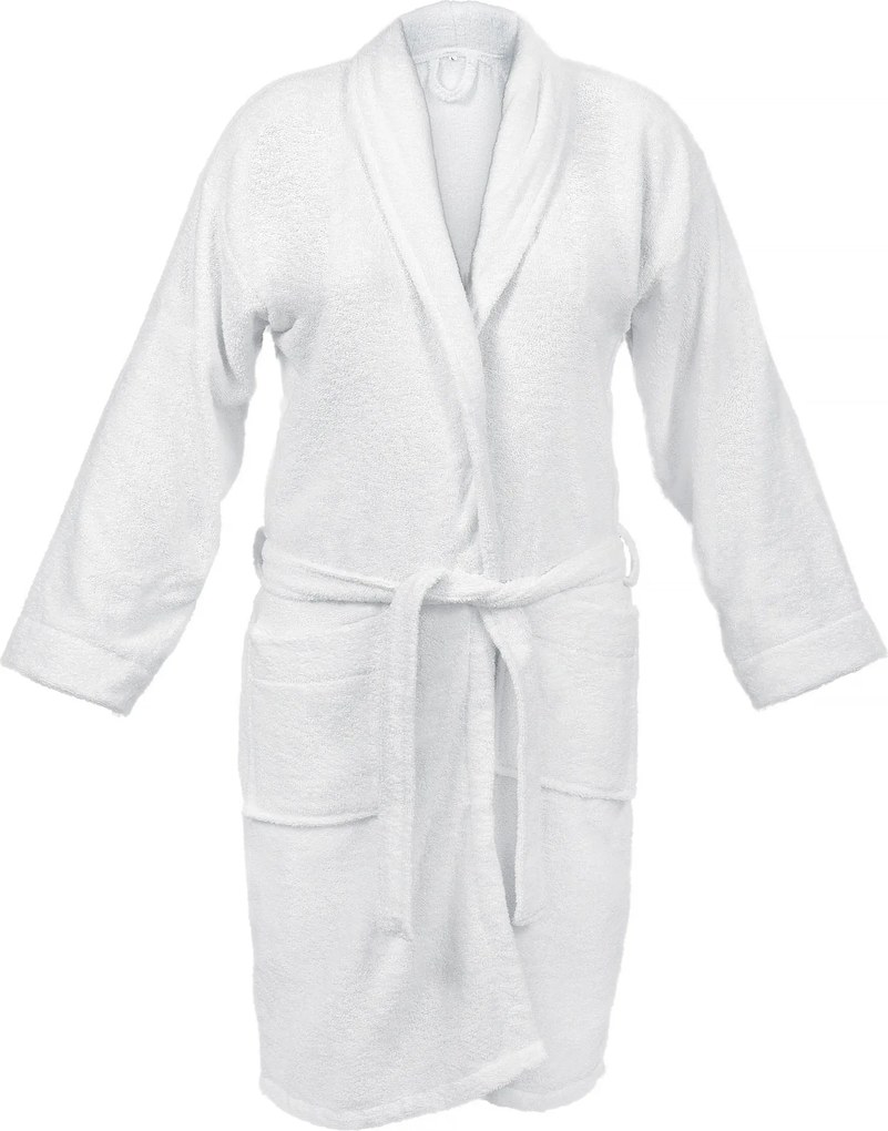 Badjas - 100% Katoen, waarvan 50% Gerecyclede Katoen - GRS Gecertificeerd - Maat M - Bright White