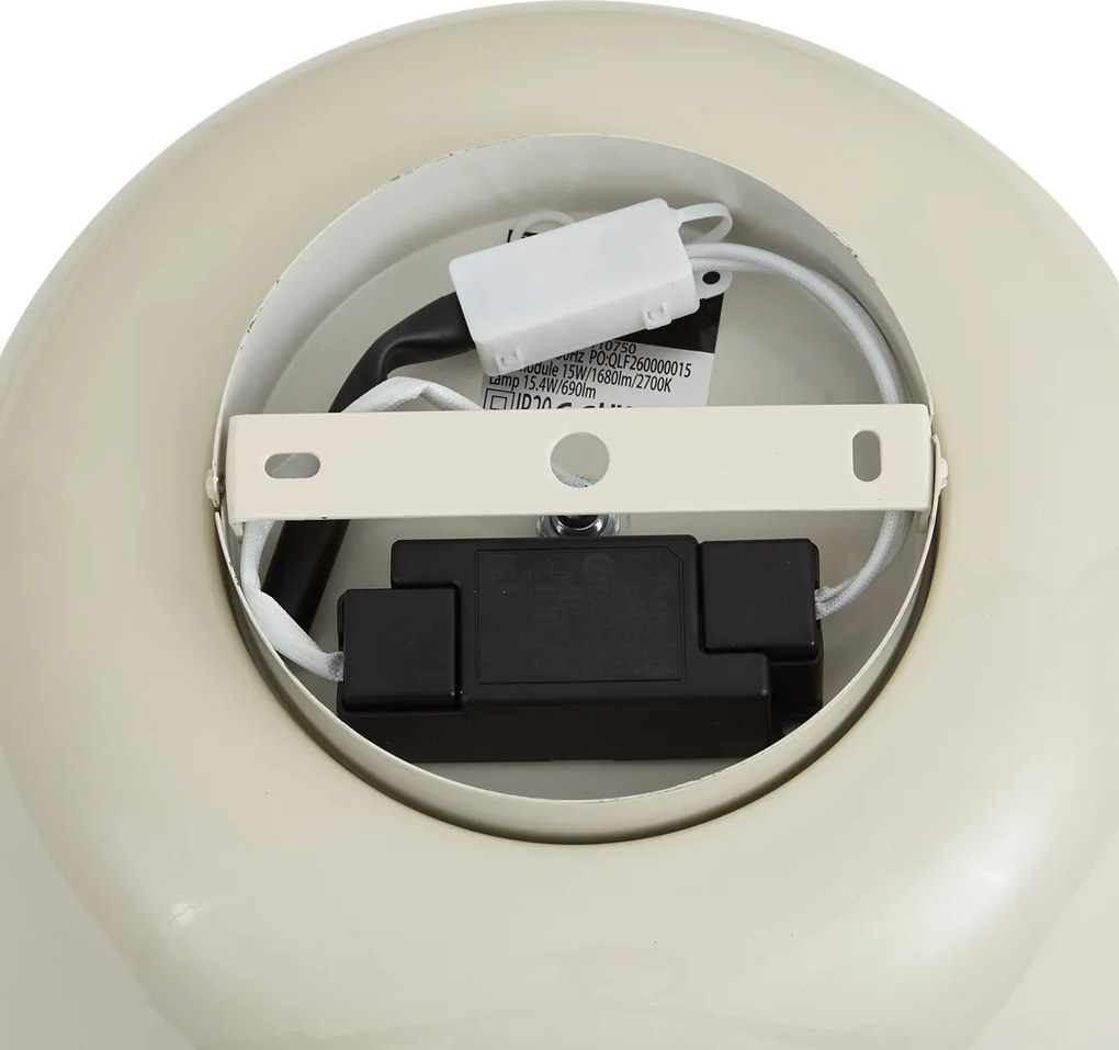 Retro plafondlamp beige met witte binnenkant incl. LED 3-staps dimbaar - Vera
