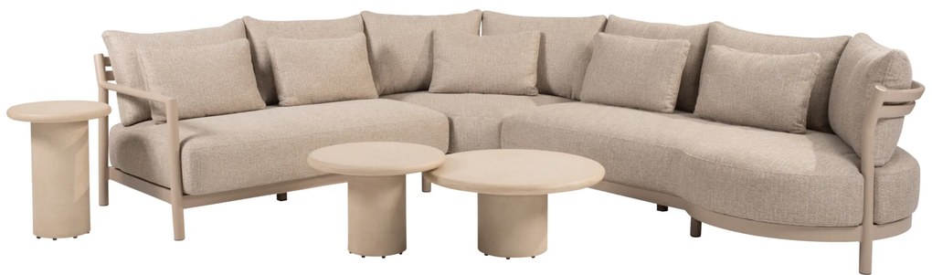 Hampton Mykonos modulaire hoek loungeset 6 delig mortex latte 4 Seasons Outdoor