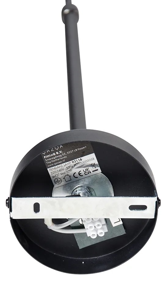 Smart hanglamp zwart 4-lichts incl. Wifi ST64 - Laser