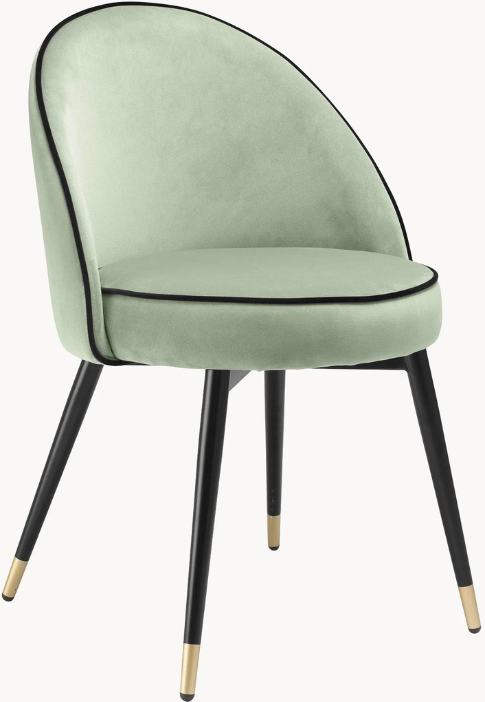Fluwelen eetkamerstoelen Cooper, 2 stuks