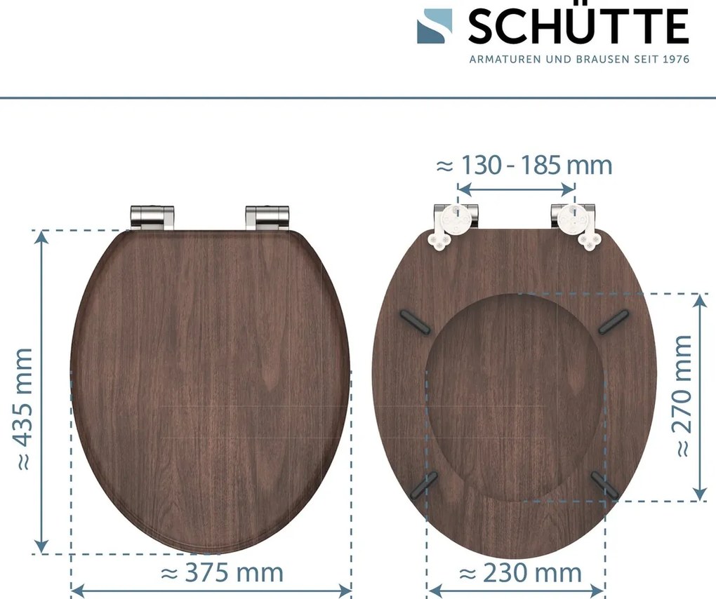 Schutte Mabel softclose toiletzitting bruine houtprint