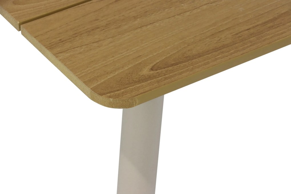 Dining Tuintafel rechthoekig 180 x 92 cm Aluminium/Polywood (teakfinish) Taupe Matale