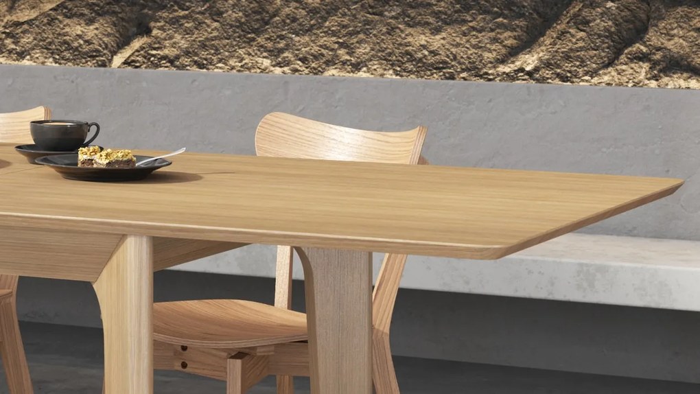 BARI Natuurlijk eiken 180x90 cm (+2 inzetstukken 45 cm) - HOUTEN TAFEL IN JAPANDI STIJL,  UITKLAPBARE TAFEL TOT 270 cm!