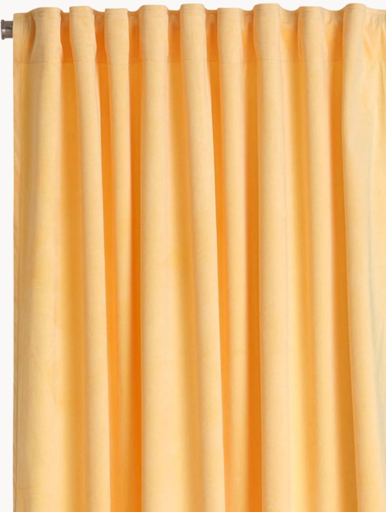 Fluwelen dim-out multibandgordijnen Nora, 2-delig, B 140 cm