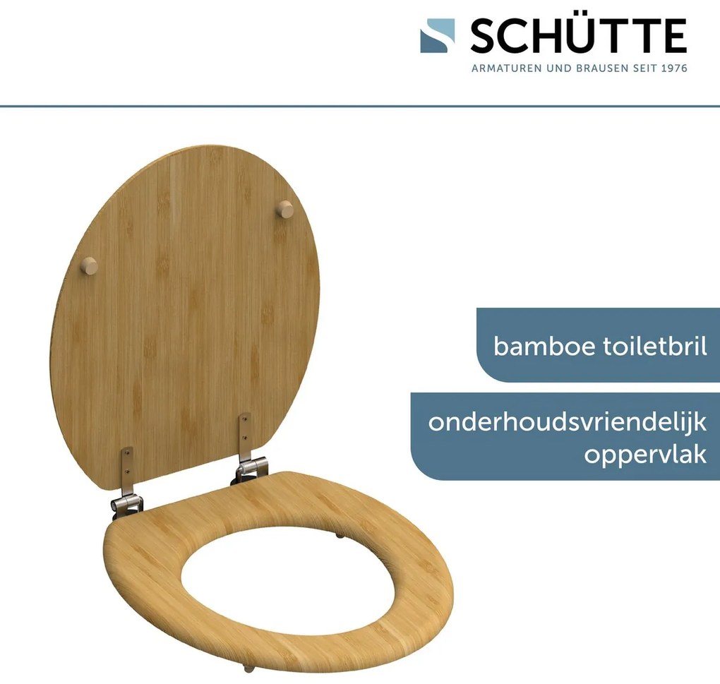 Schutte Mabel toiletzitting met softclose bamboe bruin