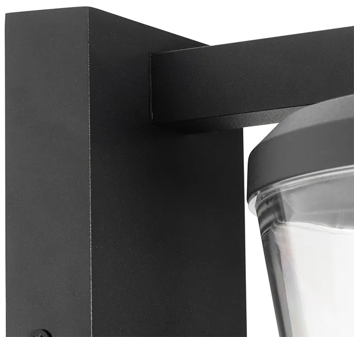 Buiten wandlamp zwart IP44 met bewegingssensor - Joren