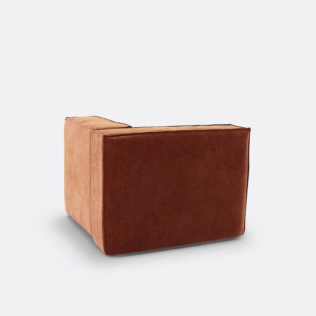 Hoekelement voor modulaire bank, in vintage ribfluweel, Seven