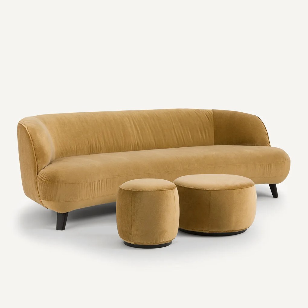 XL voetenbank in linnen fluwelen, Rosebury, ontwerp door Emmanuel Gallina